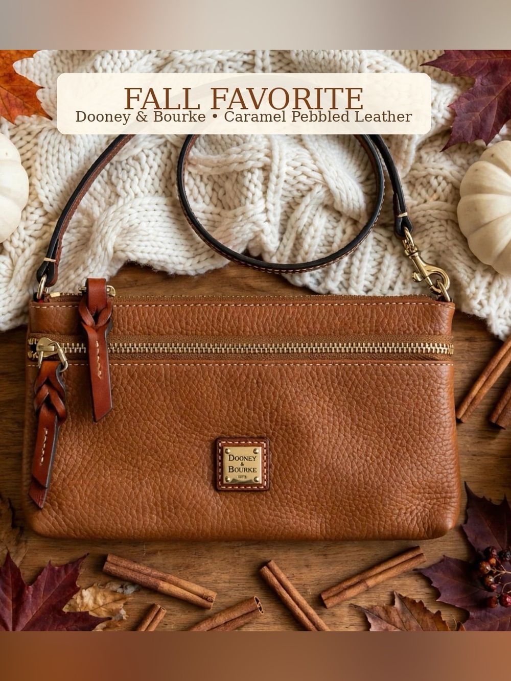 Dooney & Bourke Pebble Leather Double Zip Wristlet